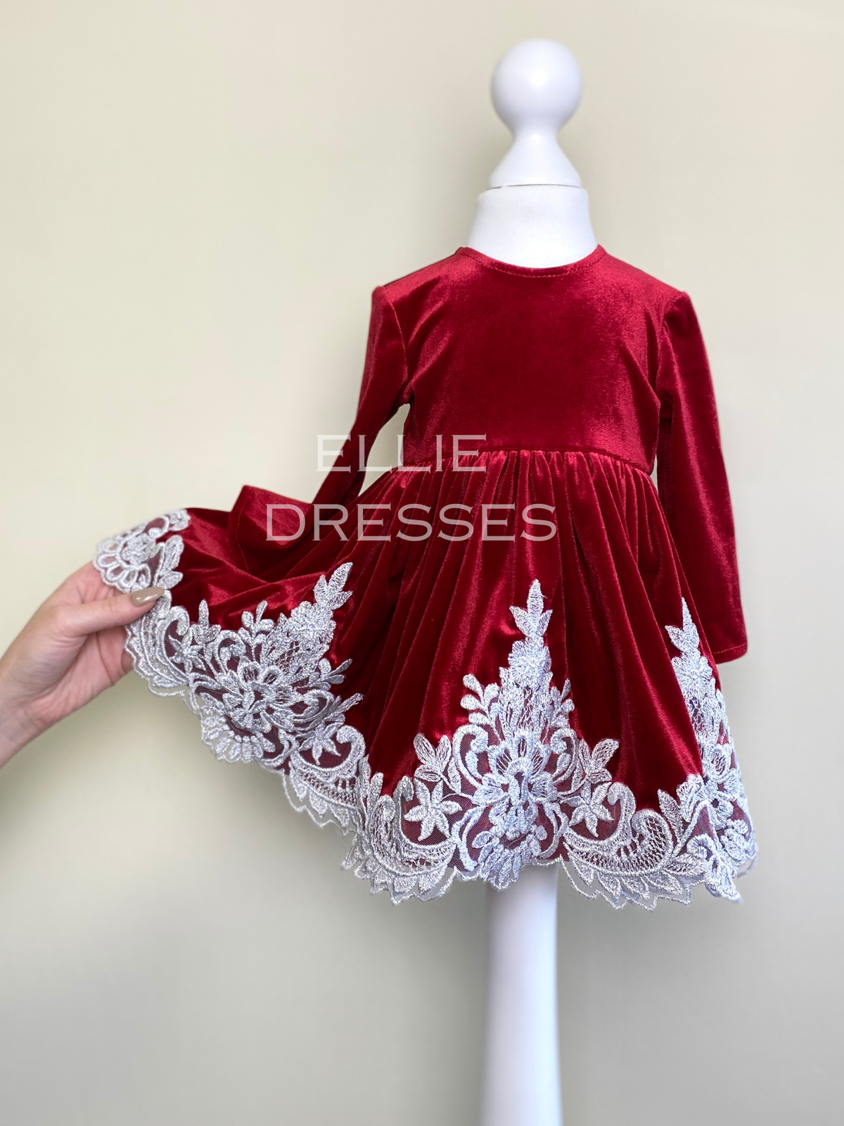 Toddler Christmas Dress with Lace CD010