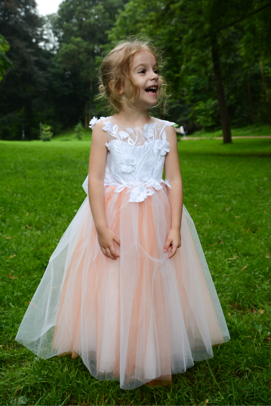 Orange Flower Girl Dress