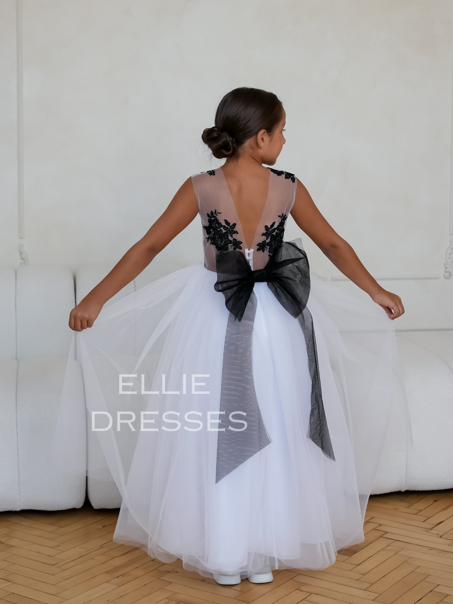 Girl Dress with black lace