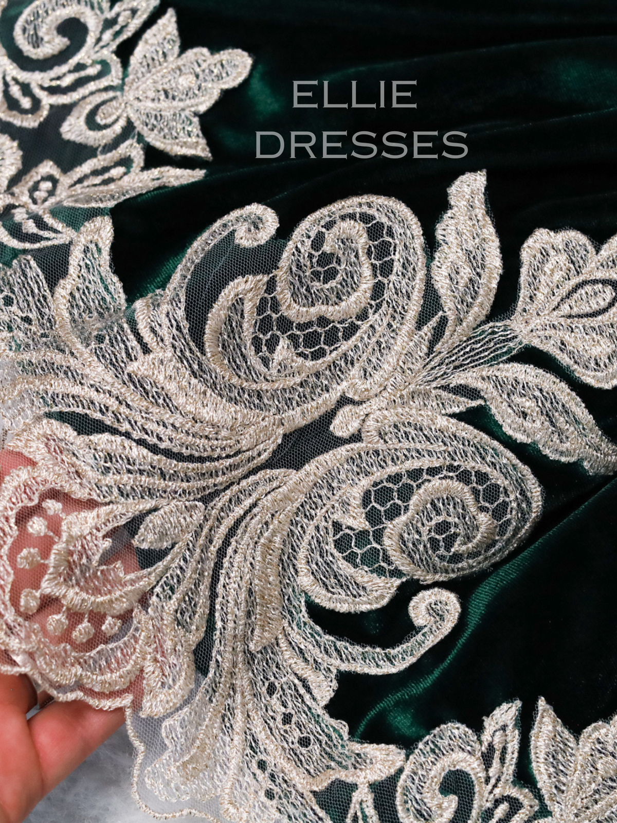Christmas Velour Dress with Lace CD001