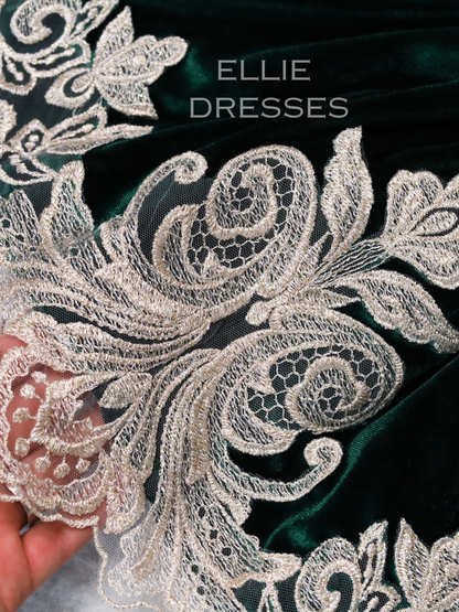 Christmas Velour Dress with Lace CD001