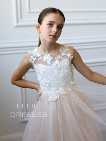 Dress with floral lace
