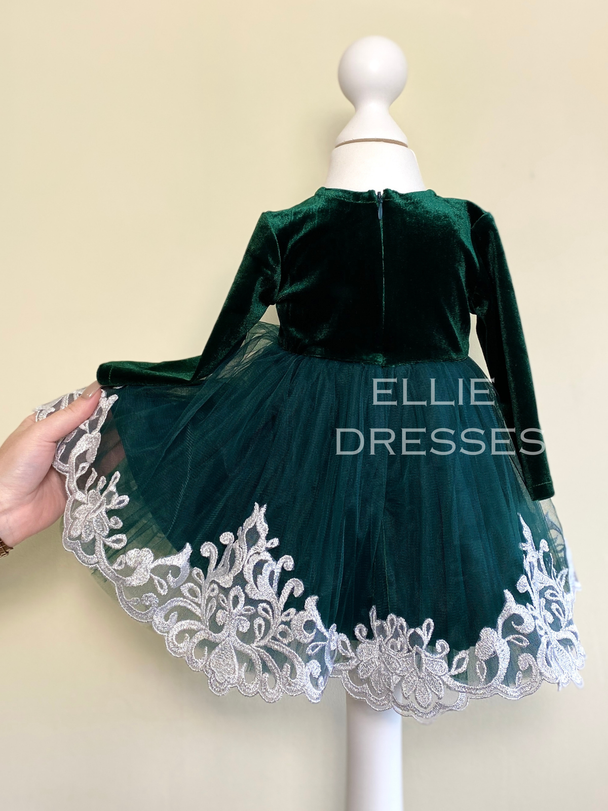 Toddler Dress with Silver Lace CD008