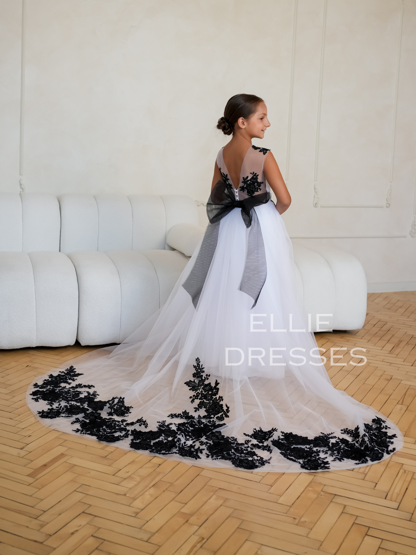 Girl Dress with black lace