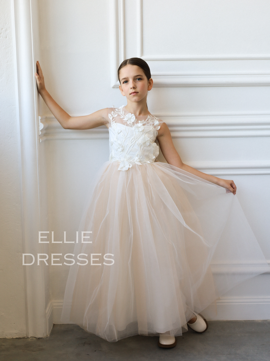 Dress with floral lace