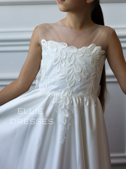 Lace Dress with satin skirt