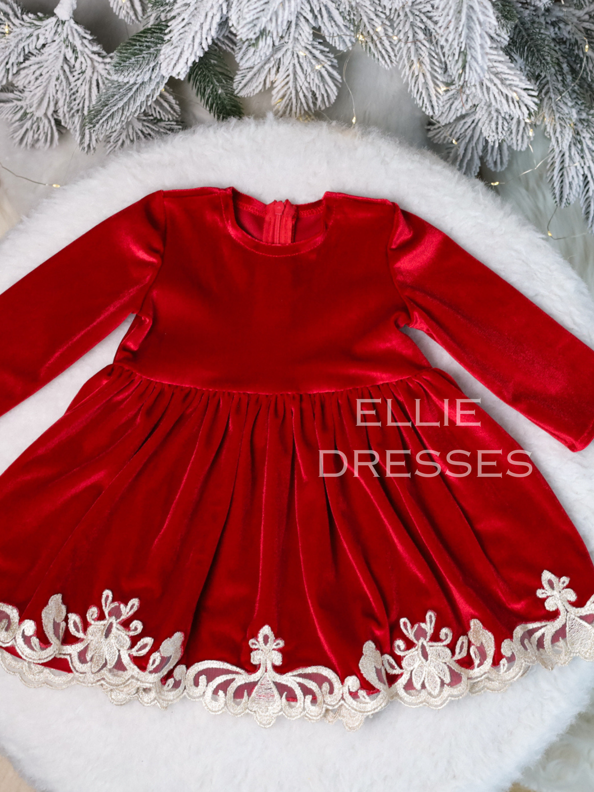 Velour Christmas Baby Gown CD005