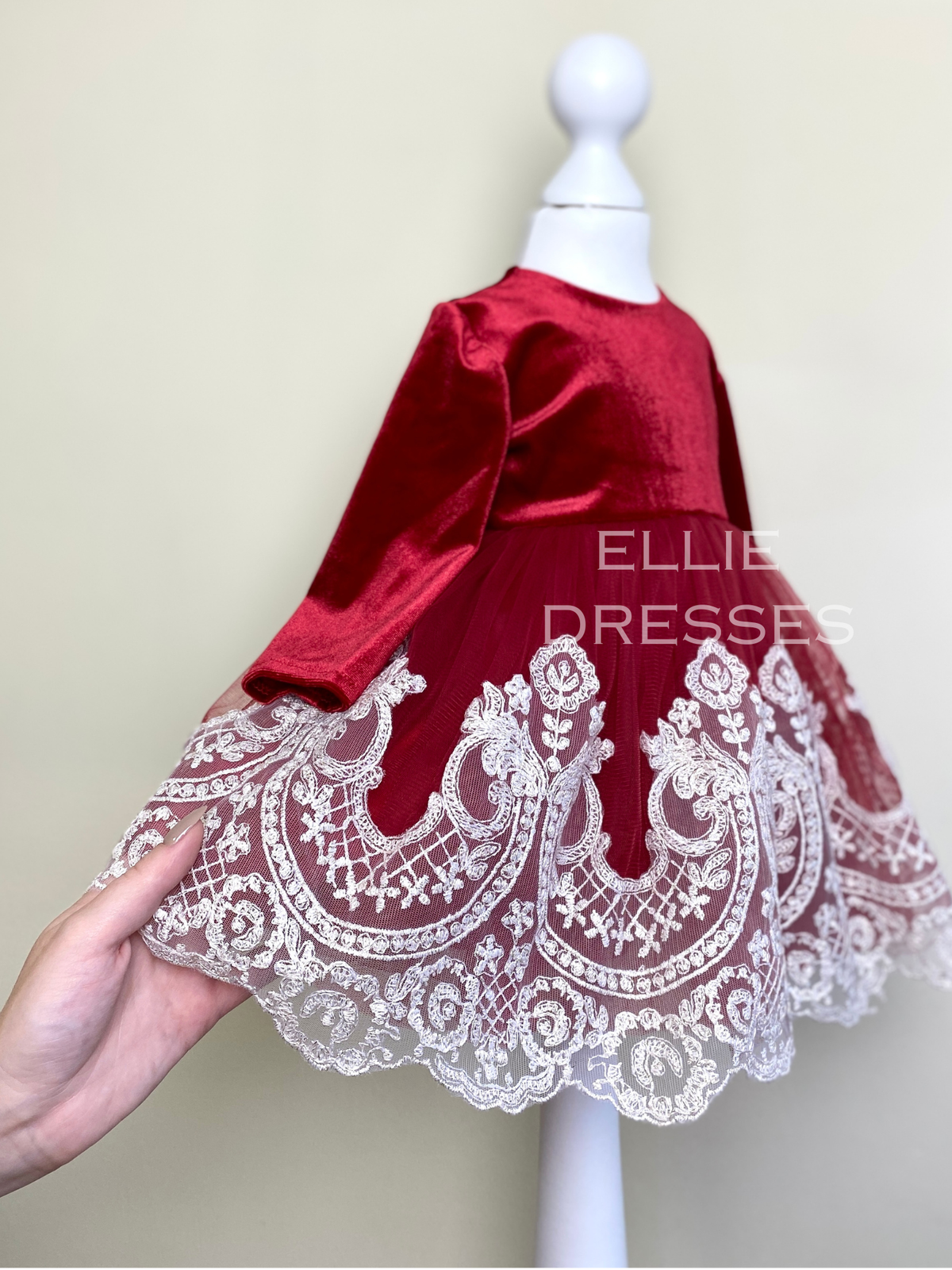 Tulle Skirt Dress with Ivory Lace CD007