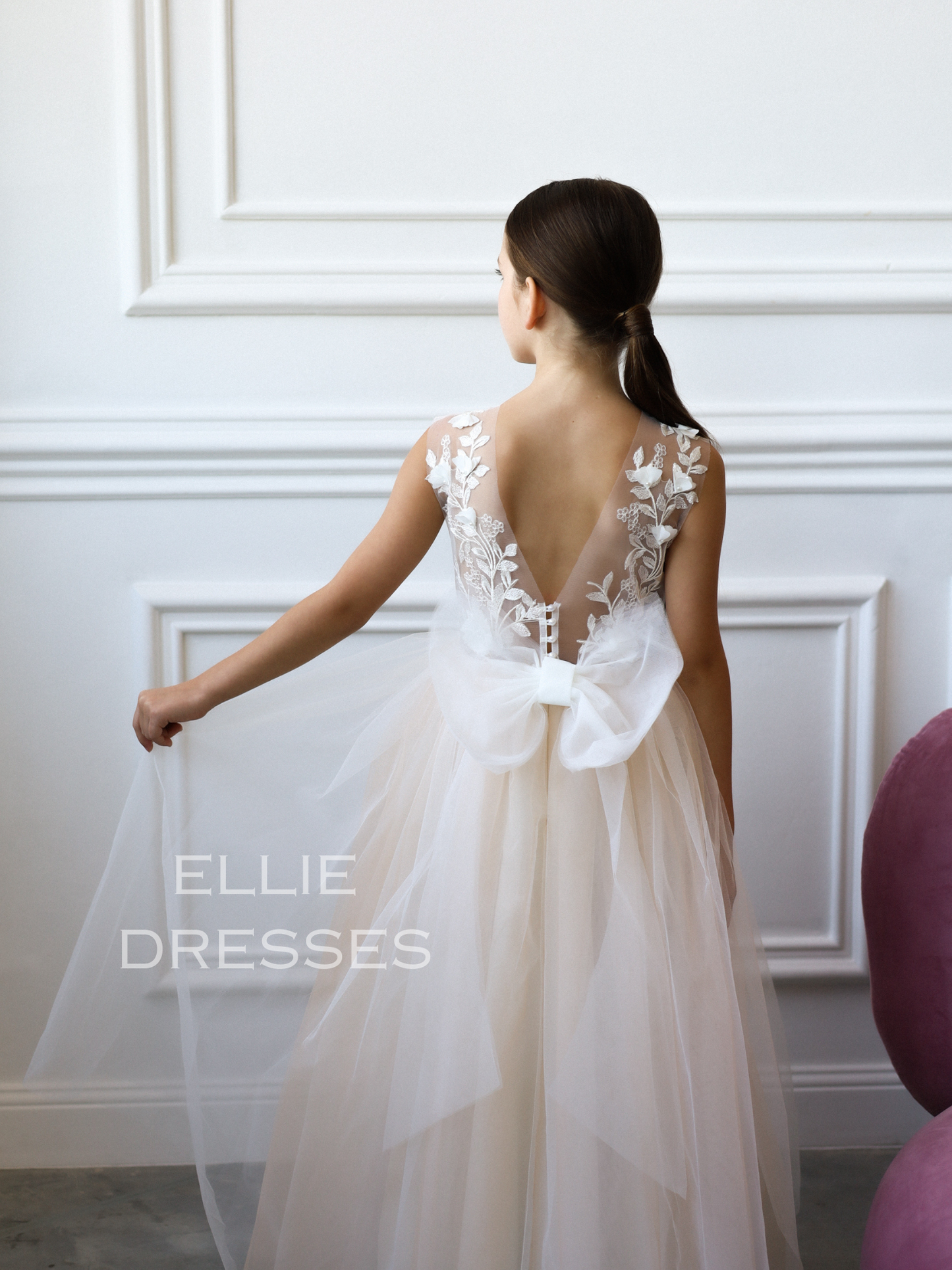 Dress with floral lace