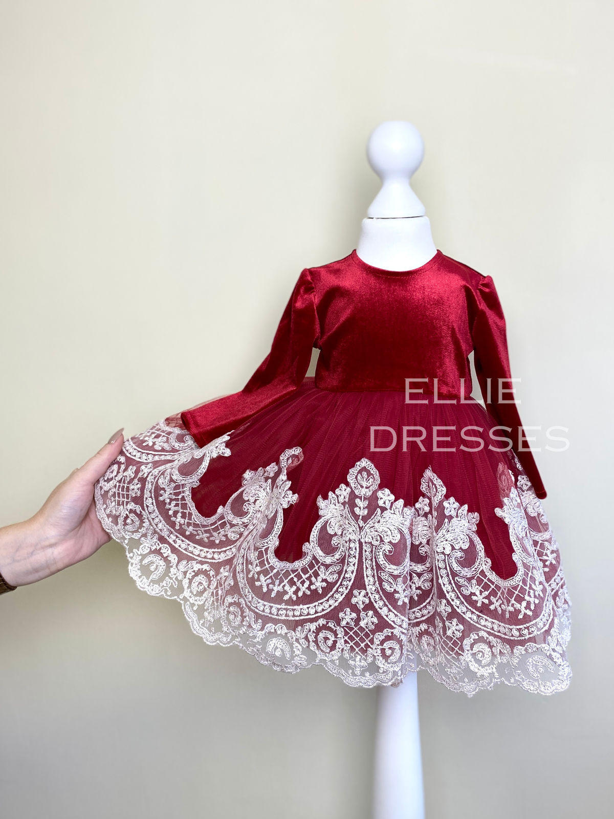 Tulle Skirt Dress with Ivory Lace CD007