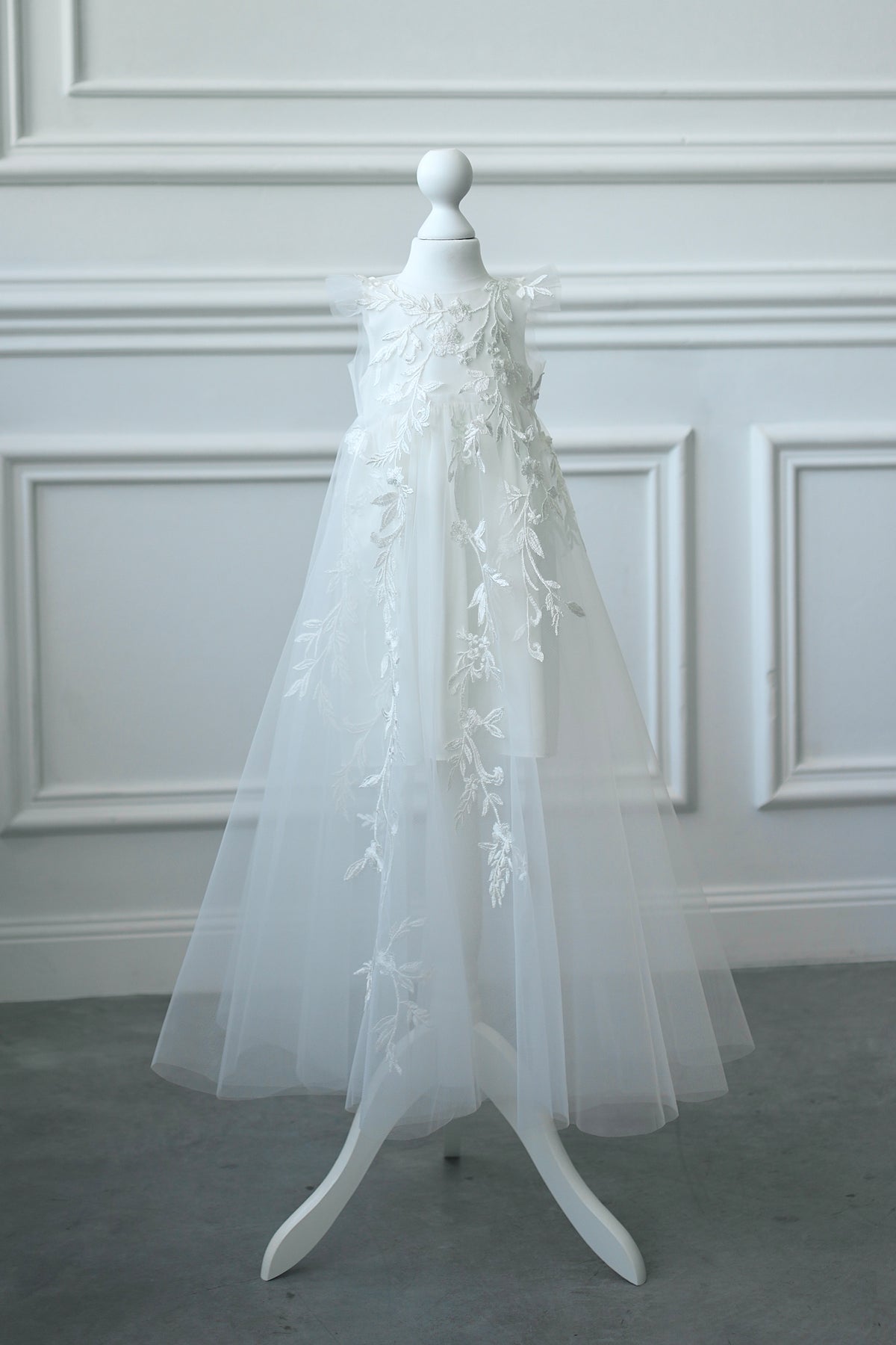 TC 001 Baptism Tulle Christening Cape with Optional Dress or Bodysuit