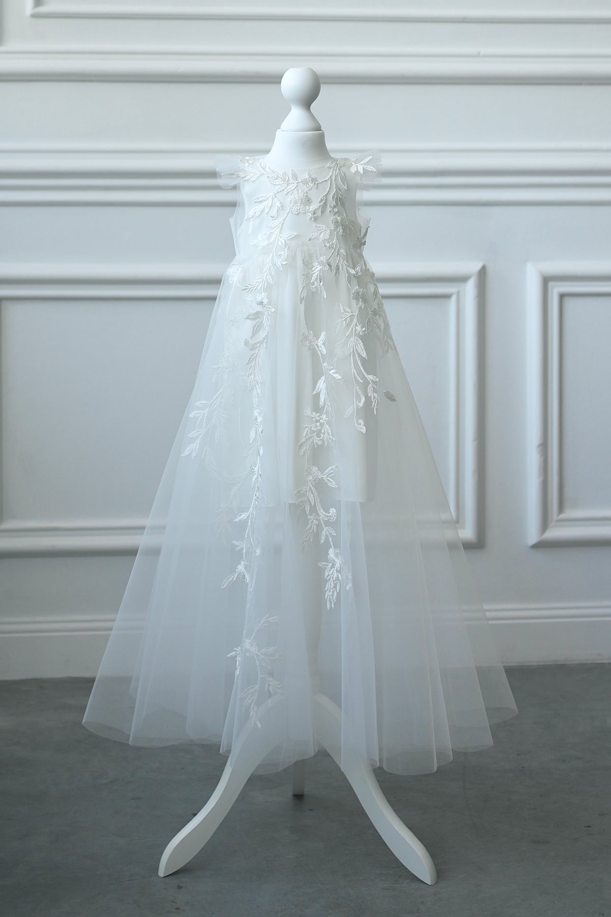 TC 001 Baptism Tulle Christening Cape with Optional Dress or Bodysuit