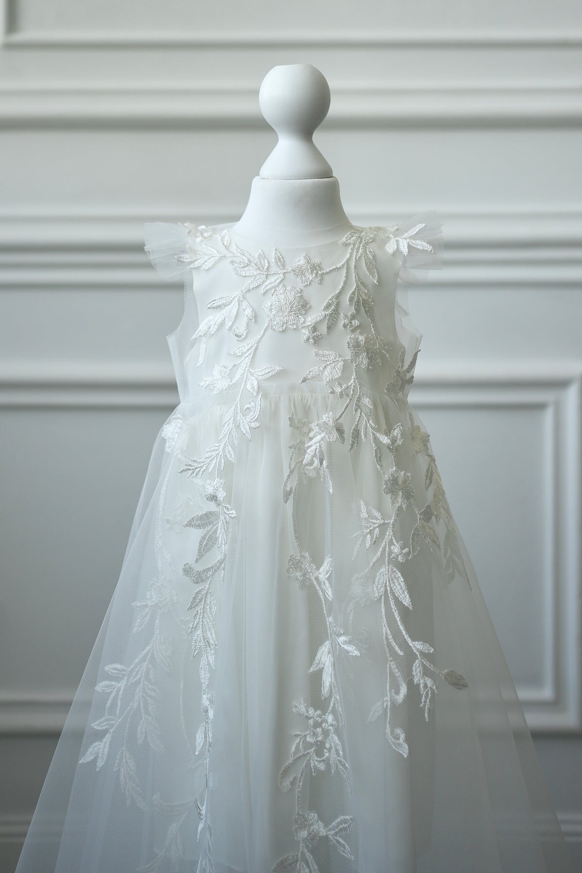 TC 001 Baptism Tulle Christening Cape with Optional Dress or Bodysuit