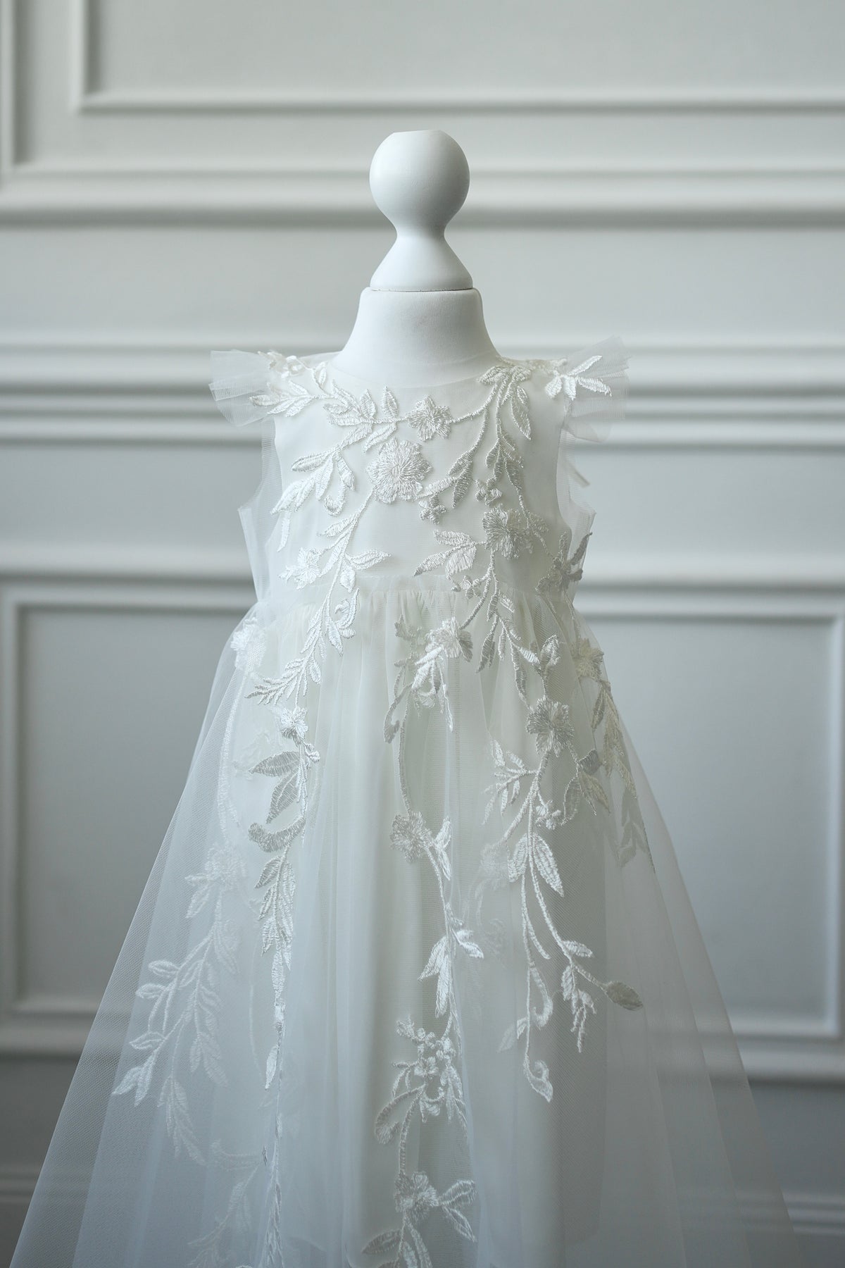 TC 001 Baptism Tulle Christening Cape with Optional Dress or Bodysuit