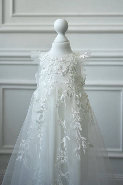 TC 001 Baptism Tulle Christening Cape with Optional Dress or Bodysuit