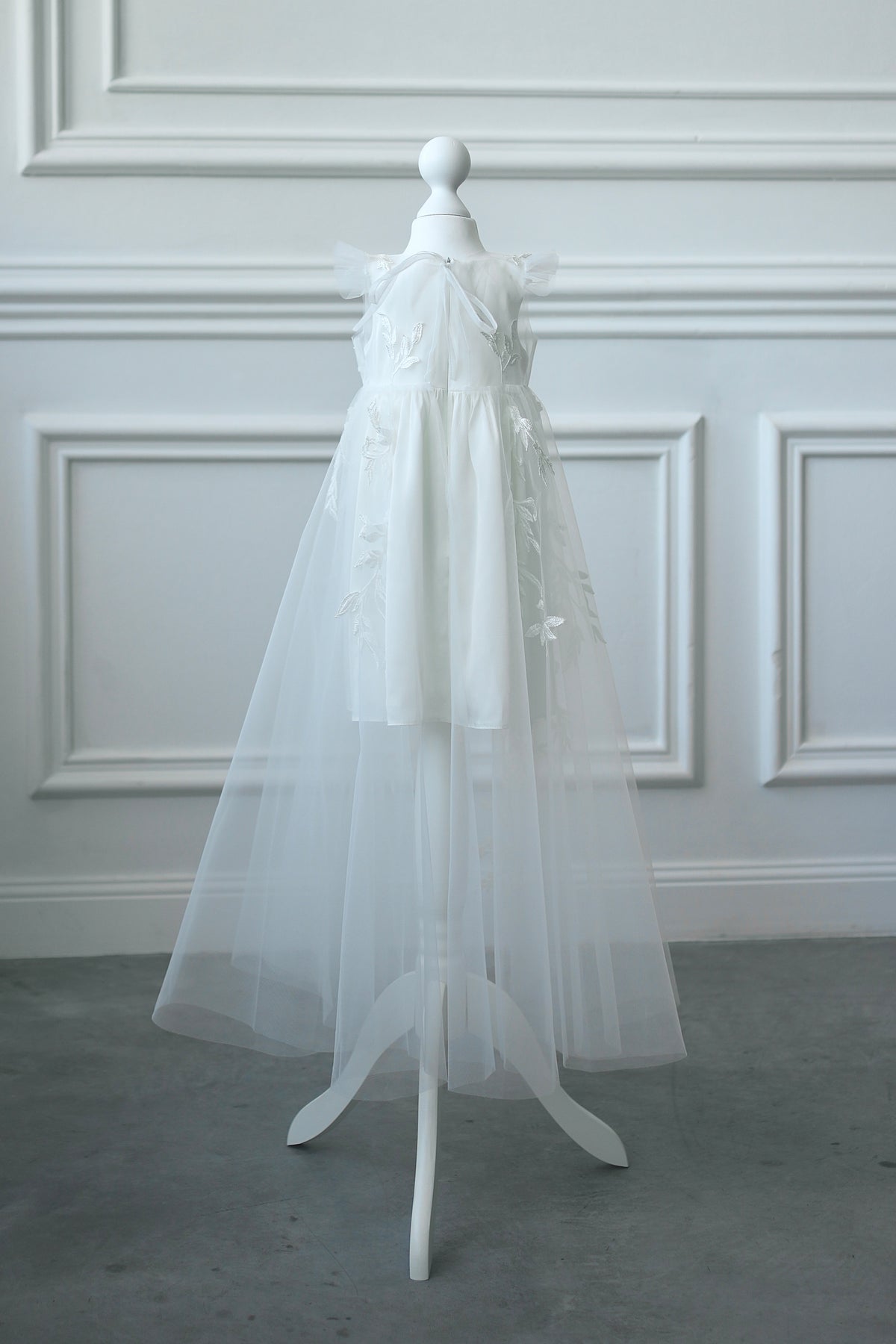 TC 001 Baptism Tulle Christening Cape with Optional Dress or Bodysuit