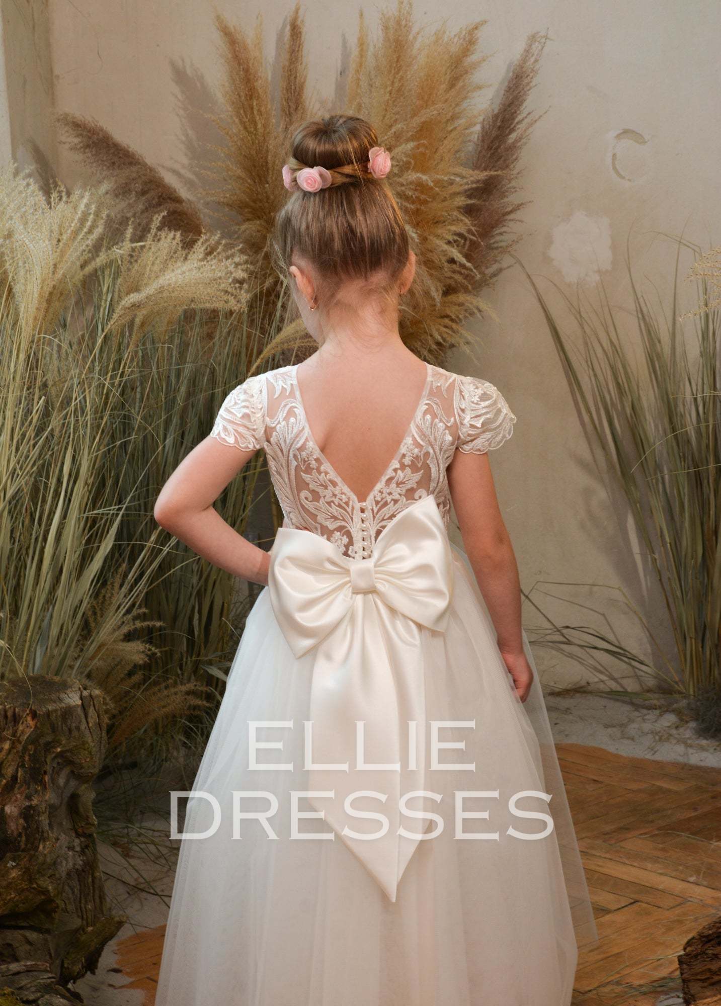 Ivory Dress with Bow