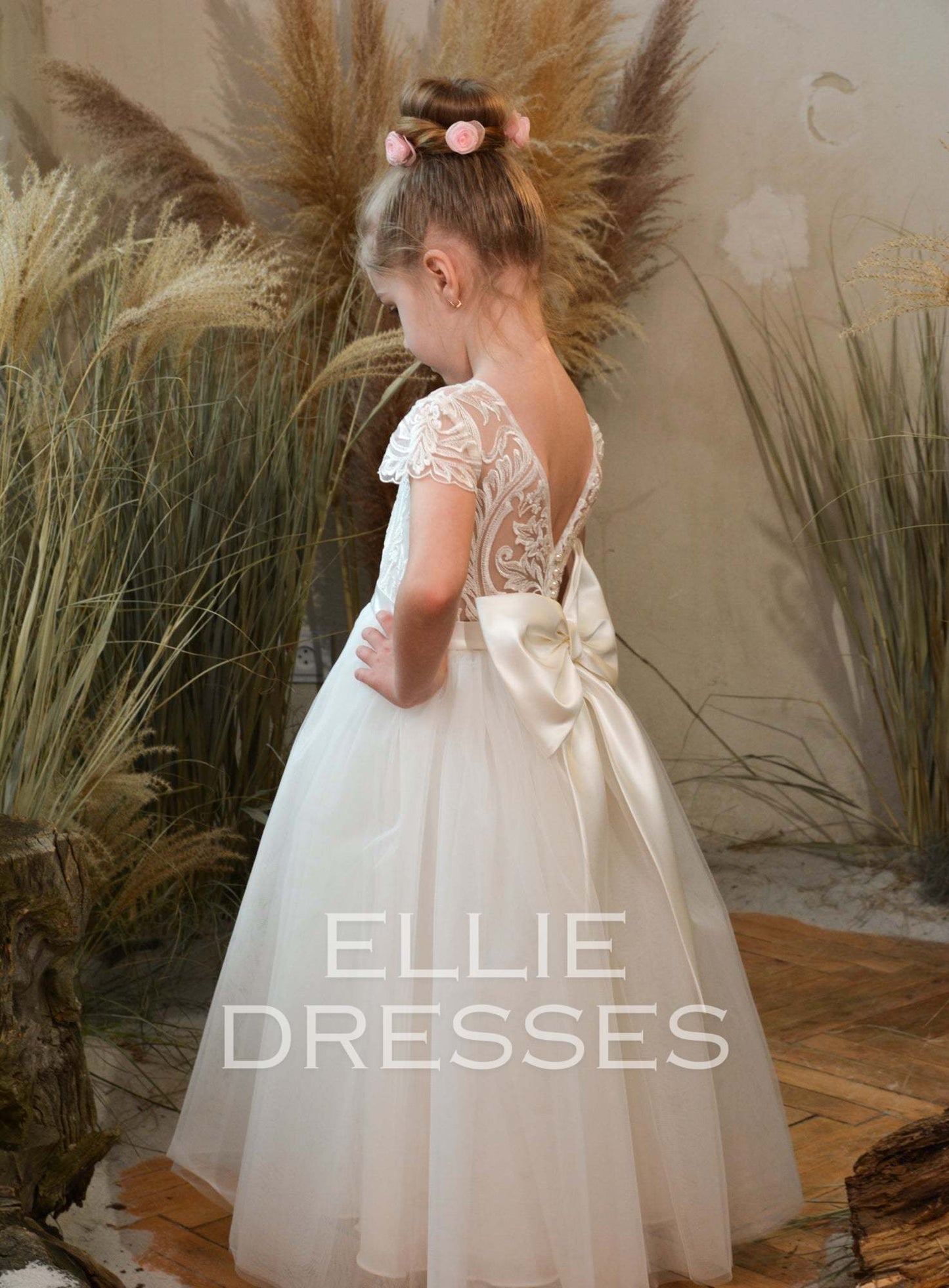 Ivory Dress with Bow