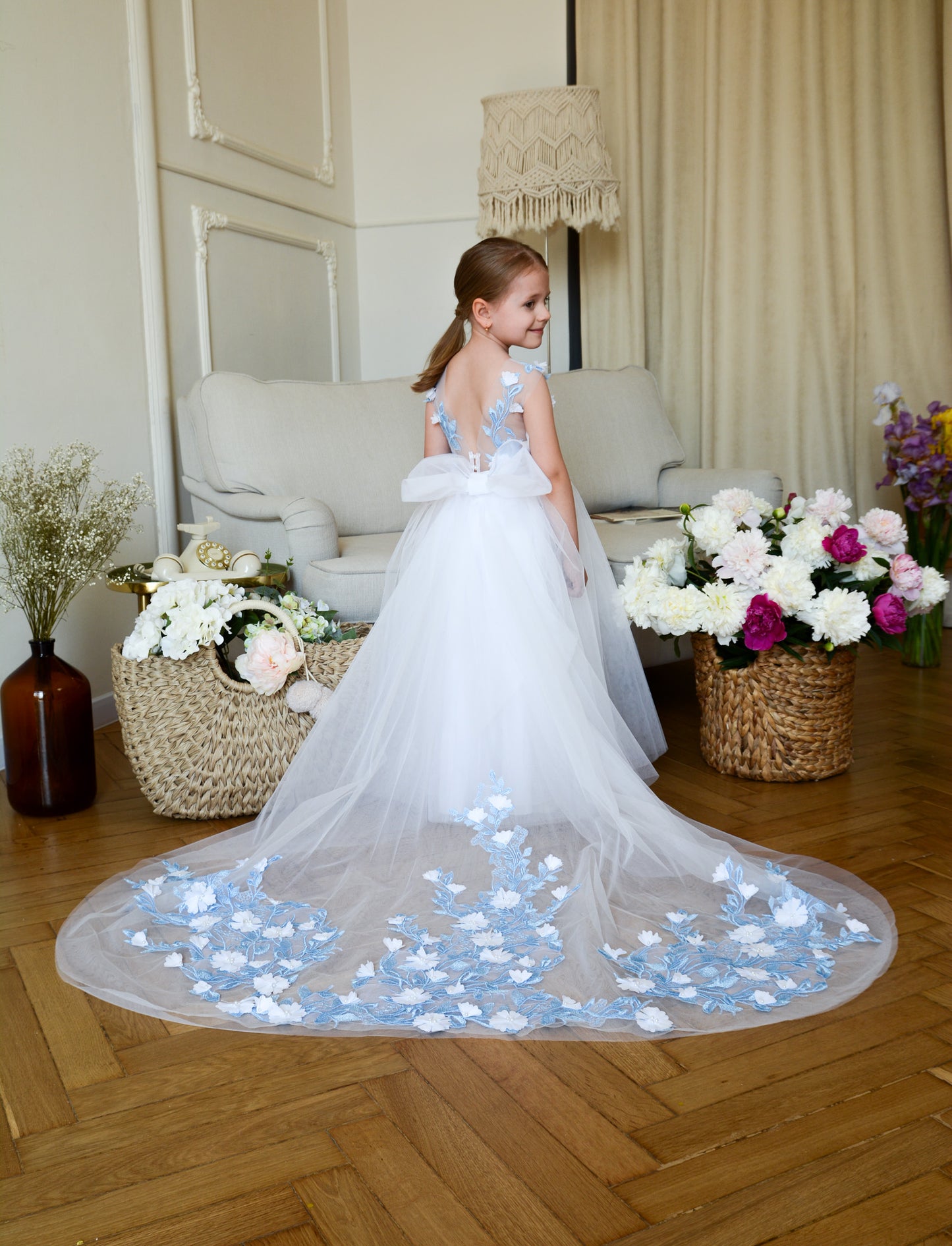 Dress with Blue Lace