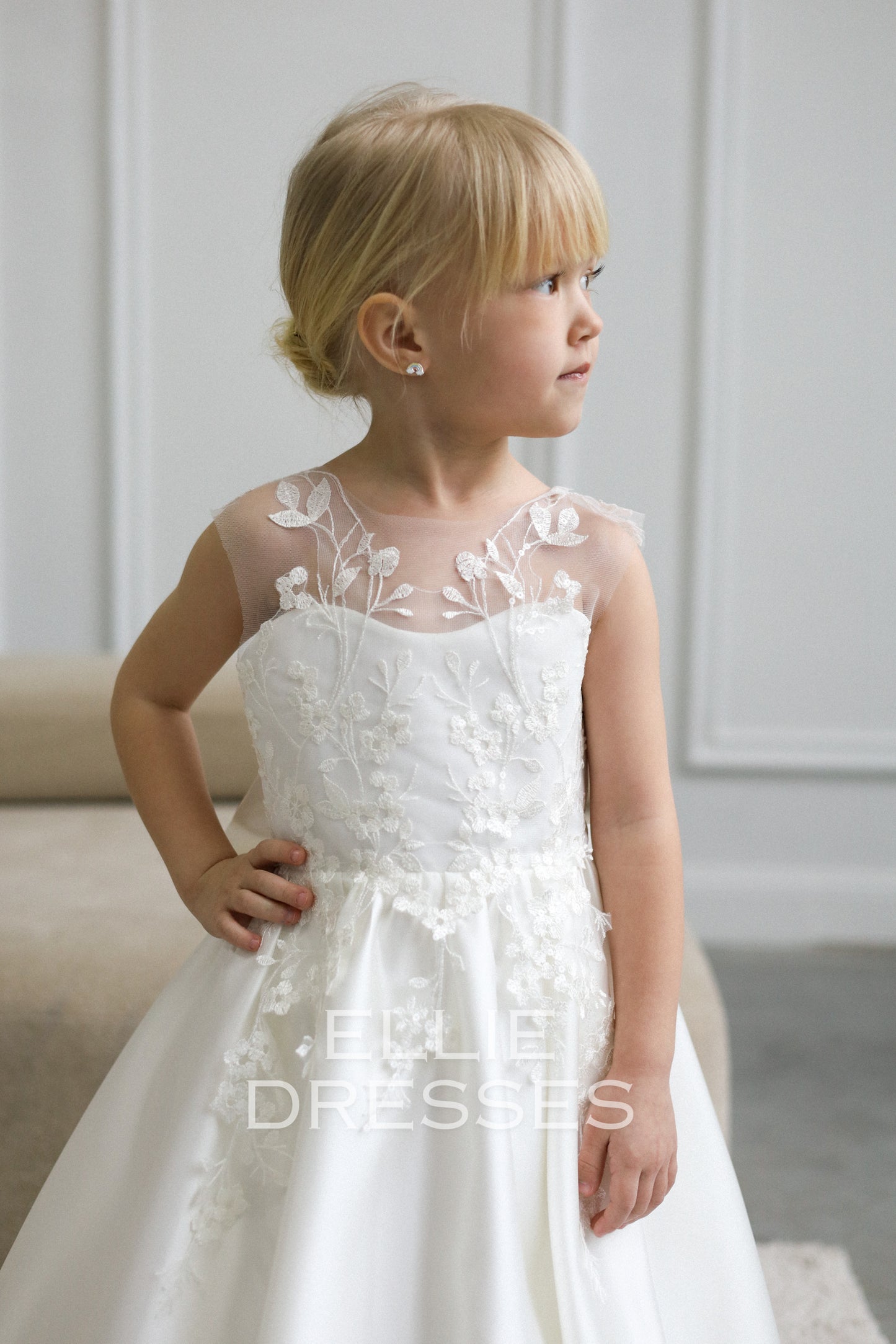 NEW!! Satin Dress with lace top