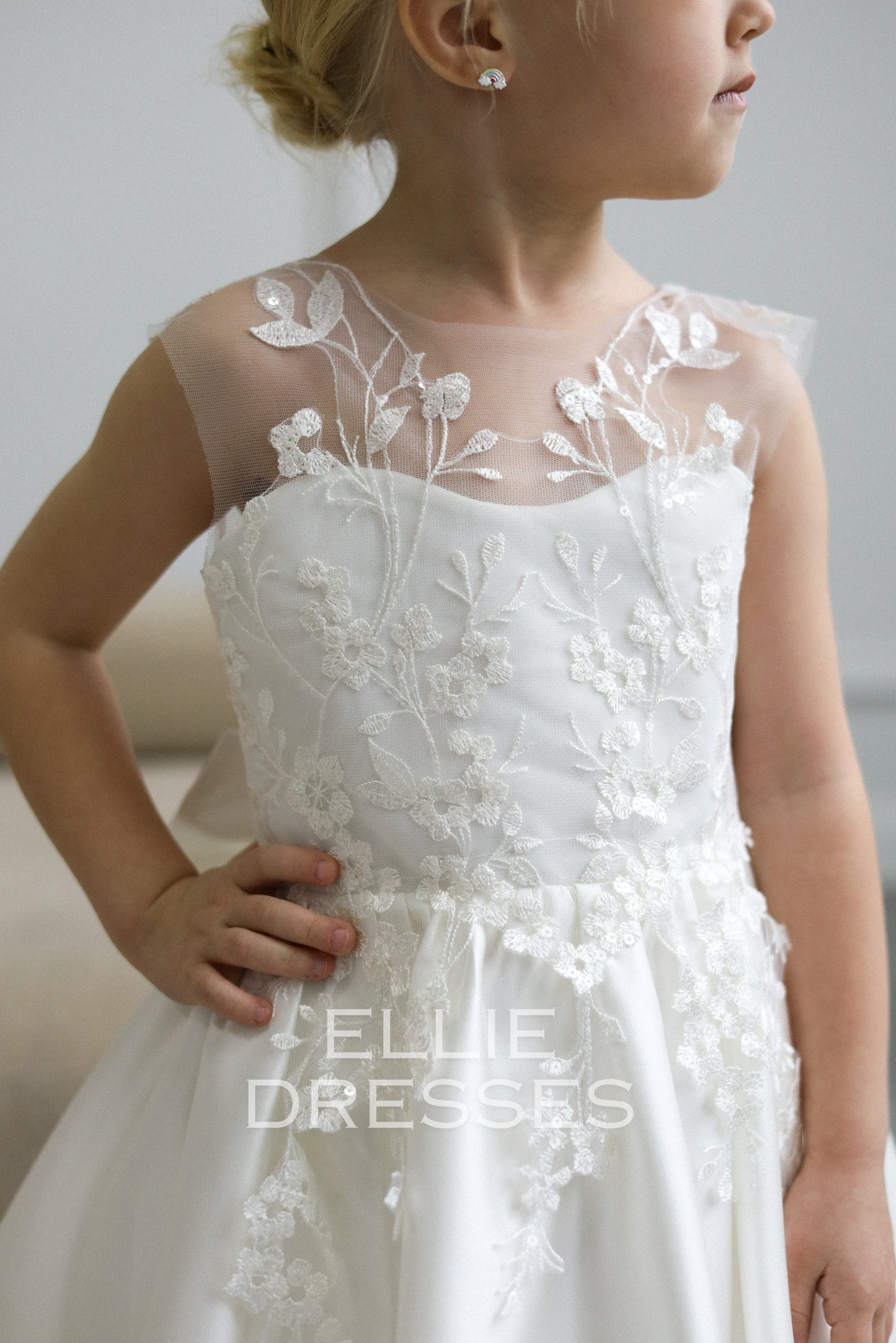 NEW!! Satin Dress with lace top