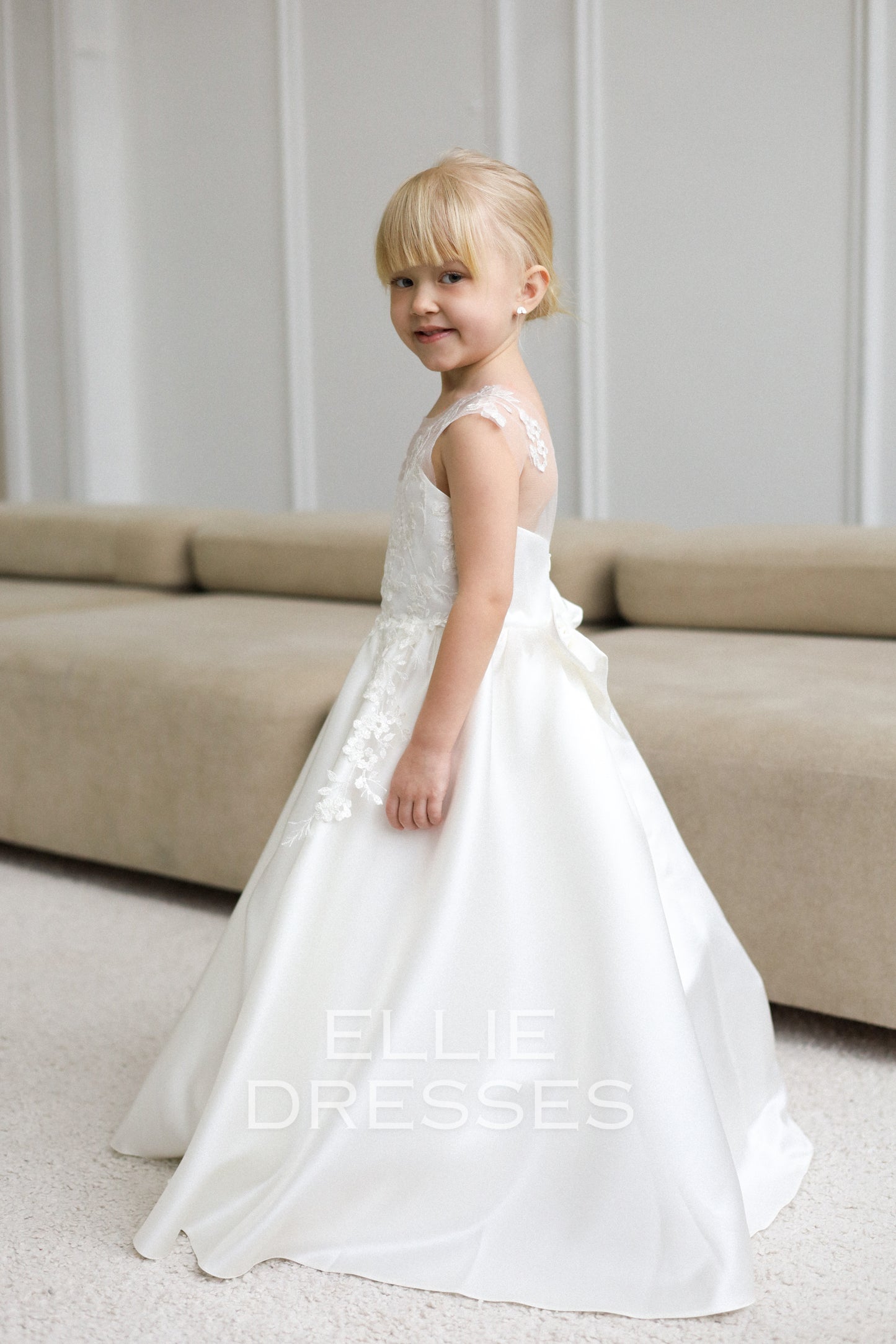 NEW!! Satin Dress with lace top