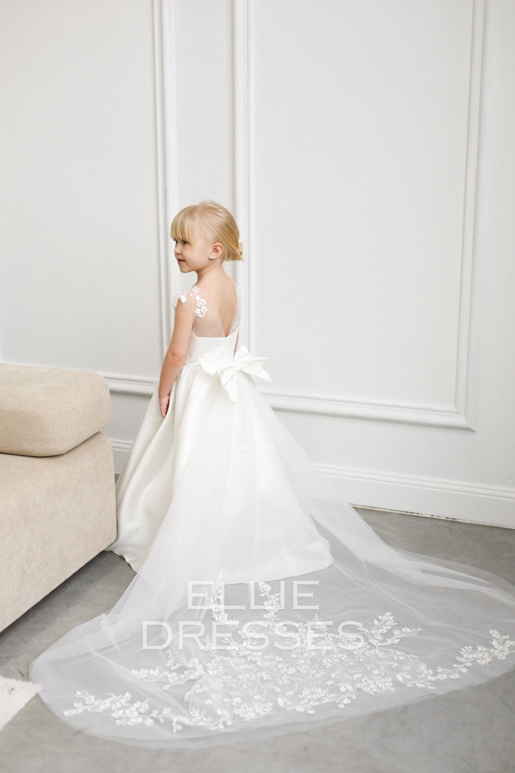 NEW!! Satin Dress with lace top 10 years / Without Train / Ivory NEW!! Satin Dress with lace top 10 years / Without Train / Ivory