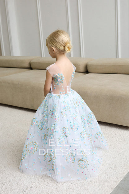 NEW! Blue dress with dandelions
