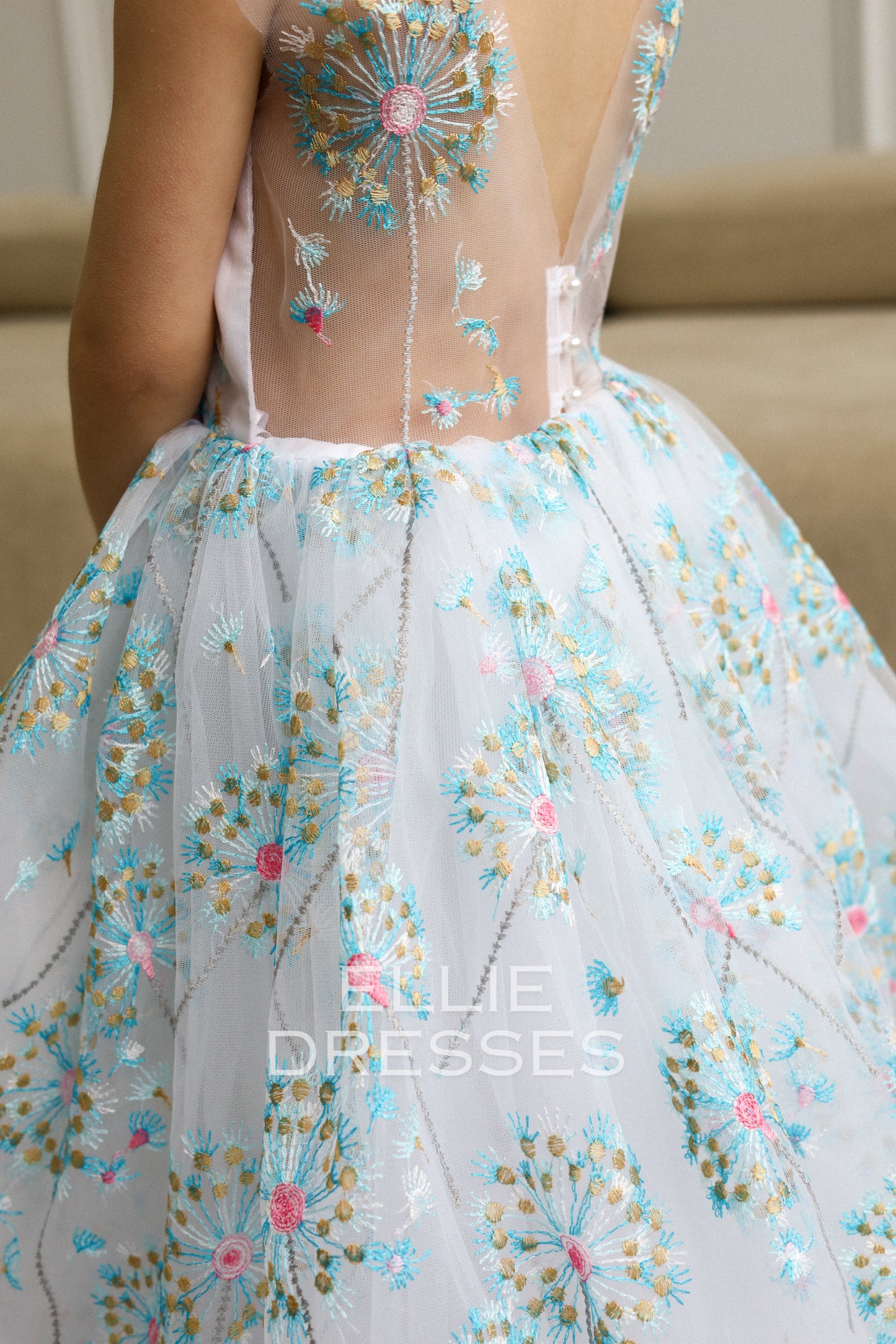 NEW! Blue dress with dandelions