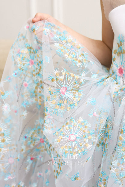 NEW! Blue dress with dandelions