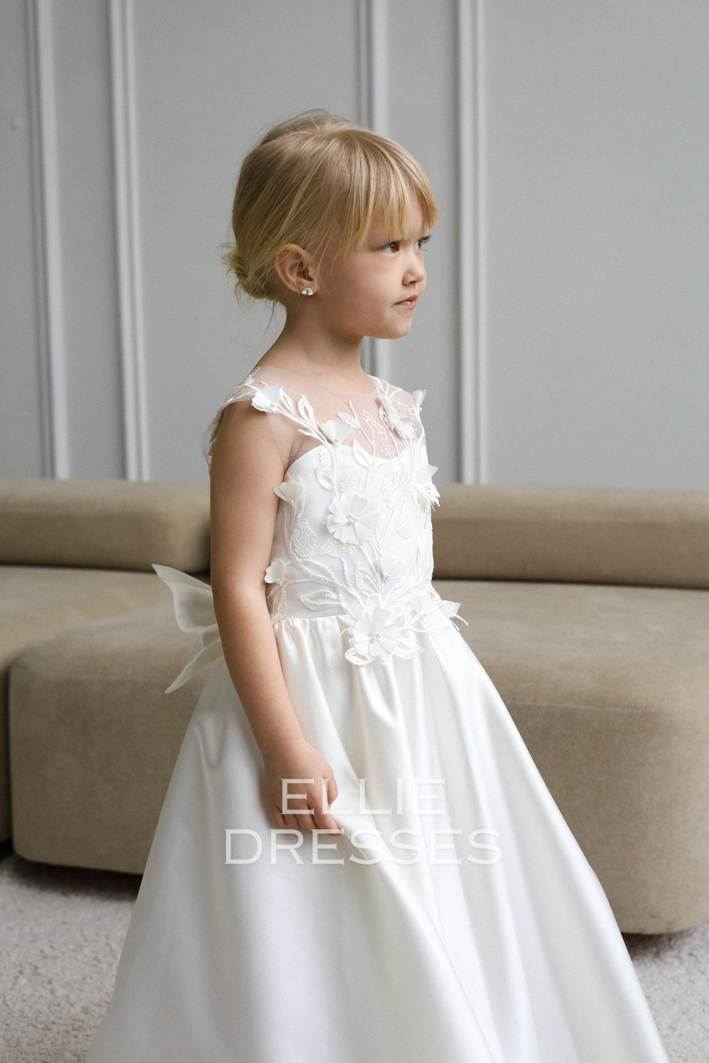 NEW! Floral Dress with satin skirt