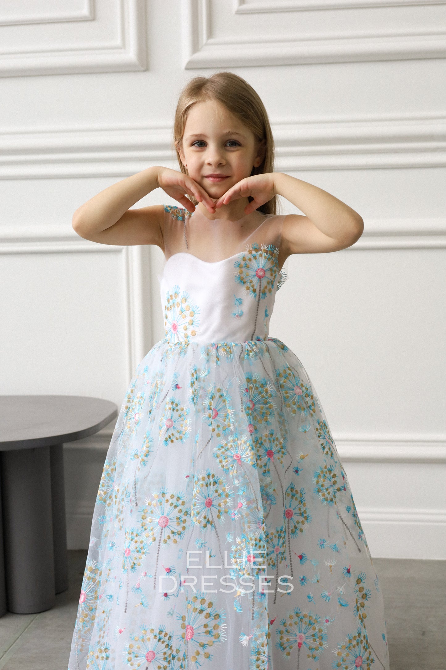 NEW! Blue dress with dandelions