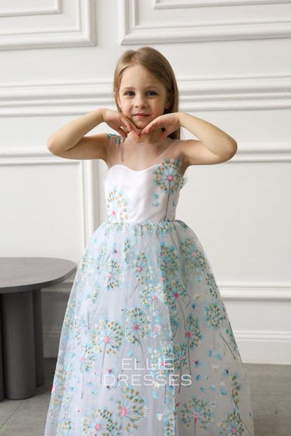 NEW! Blue dress with dandelions