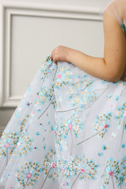 NEW! Blue dress with dandelions