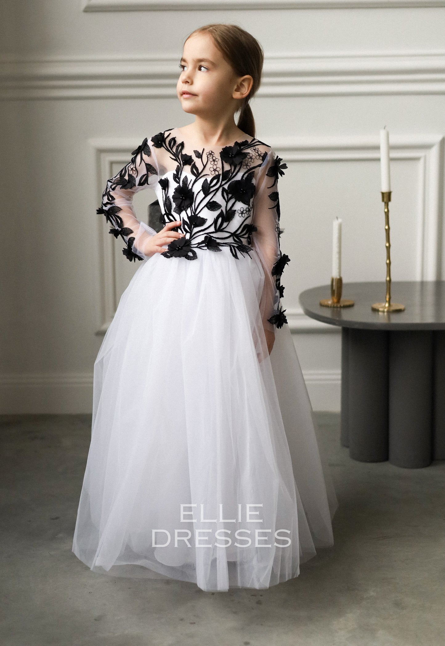 NEW! Long sleeve black gown