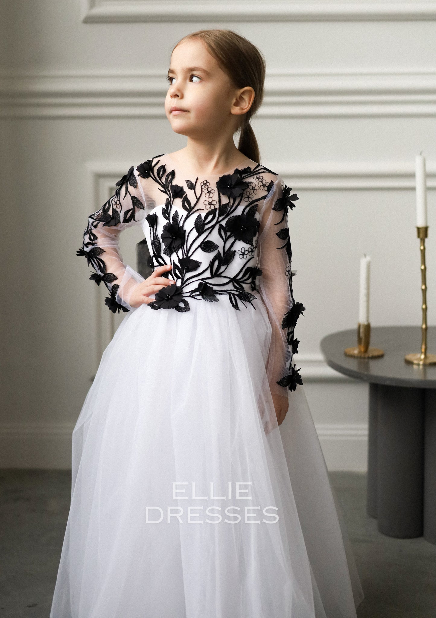 NEW! Long sleeve black gown