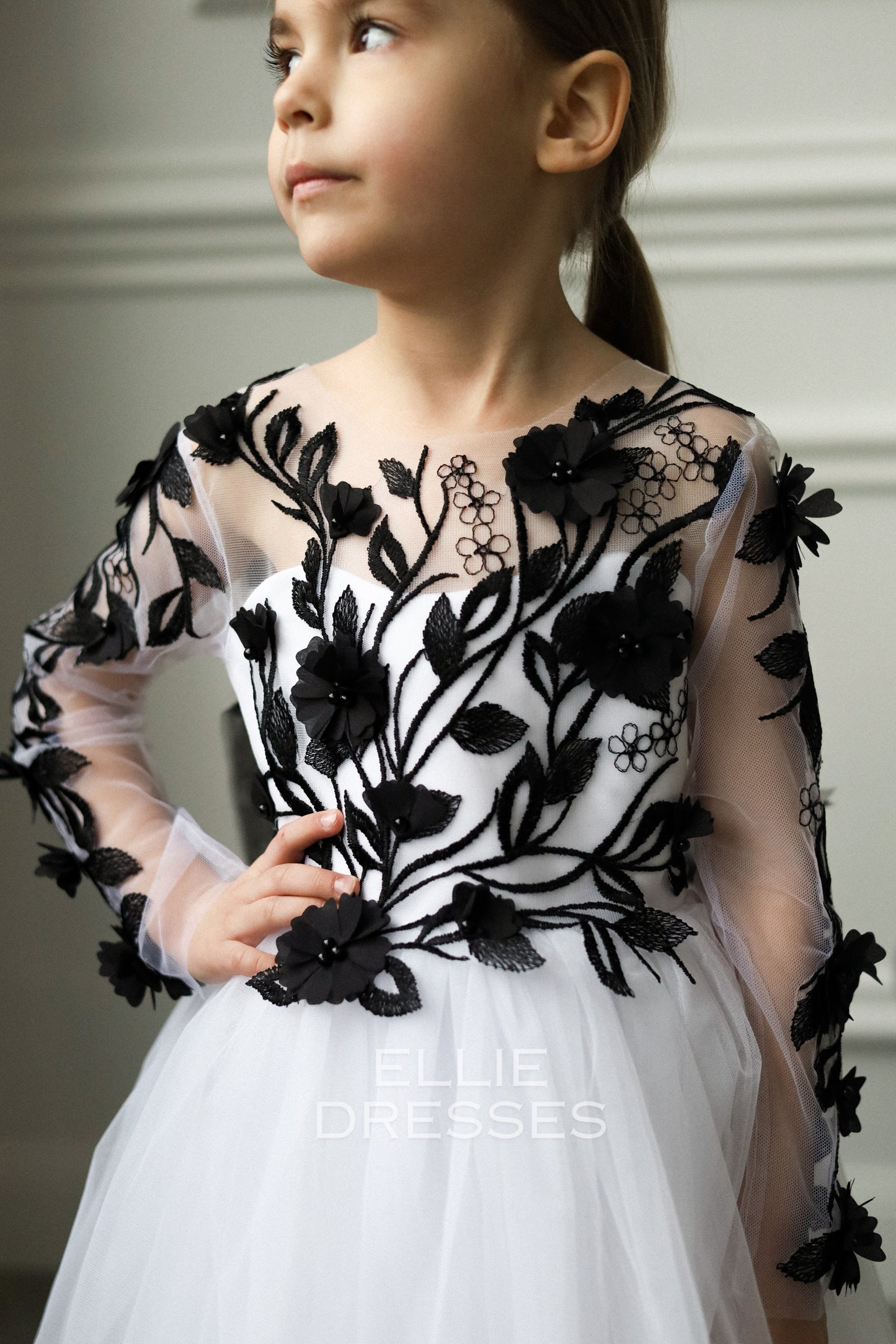 NEW! Long sleeve black gown