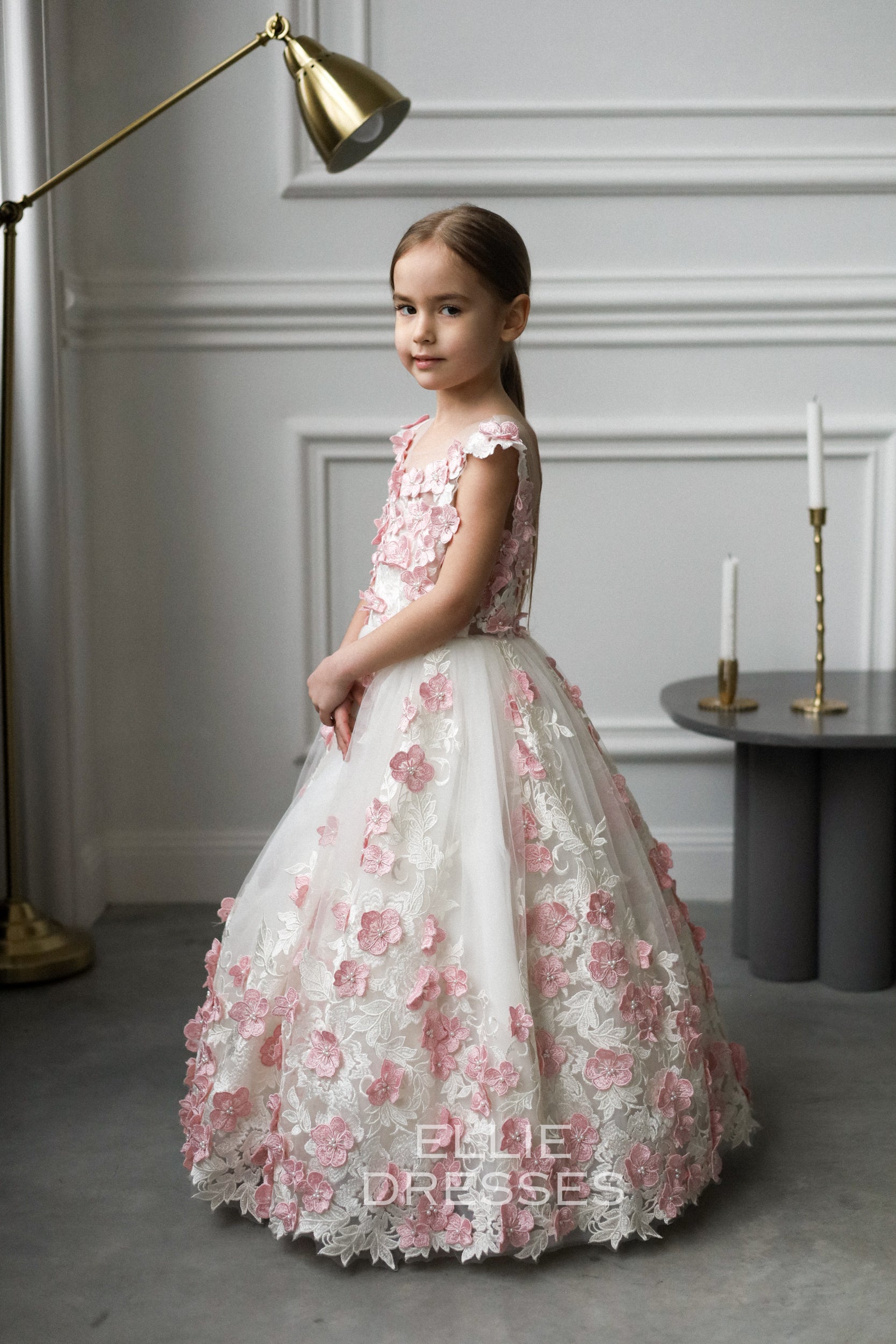 pink girl dresses special occasion & Ivory dress 9 years Your little girl will Light yellow long evening Color:White Pink Flower holiday dress sewing pattern