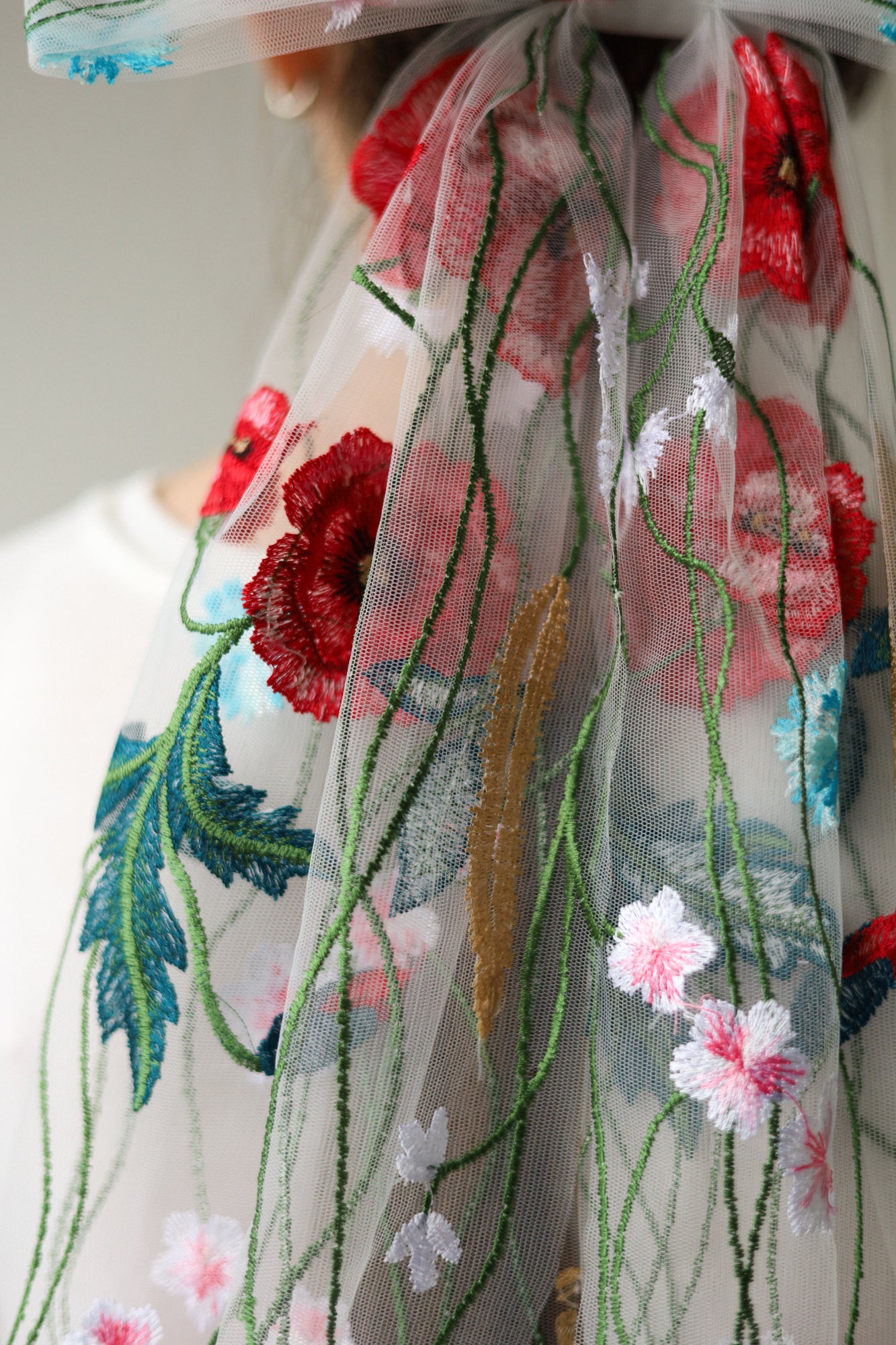 Lace floral & Embroidered Bow for Baptism, Communion & Weddings