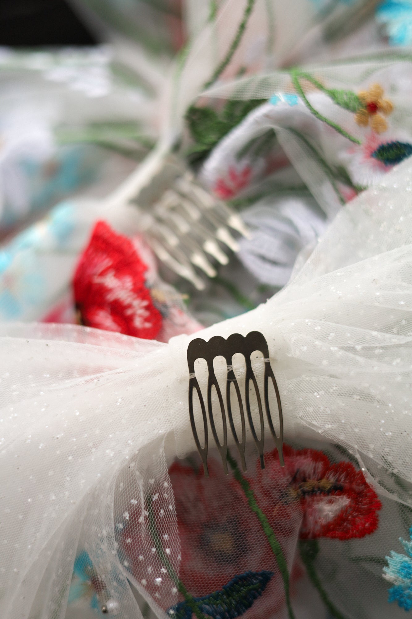 Lace floral & Embroidered Bow for Baptism, Communion & Weddings
