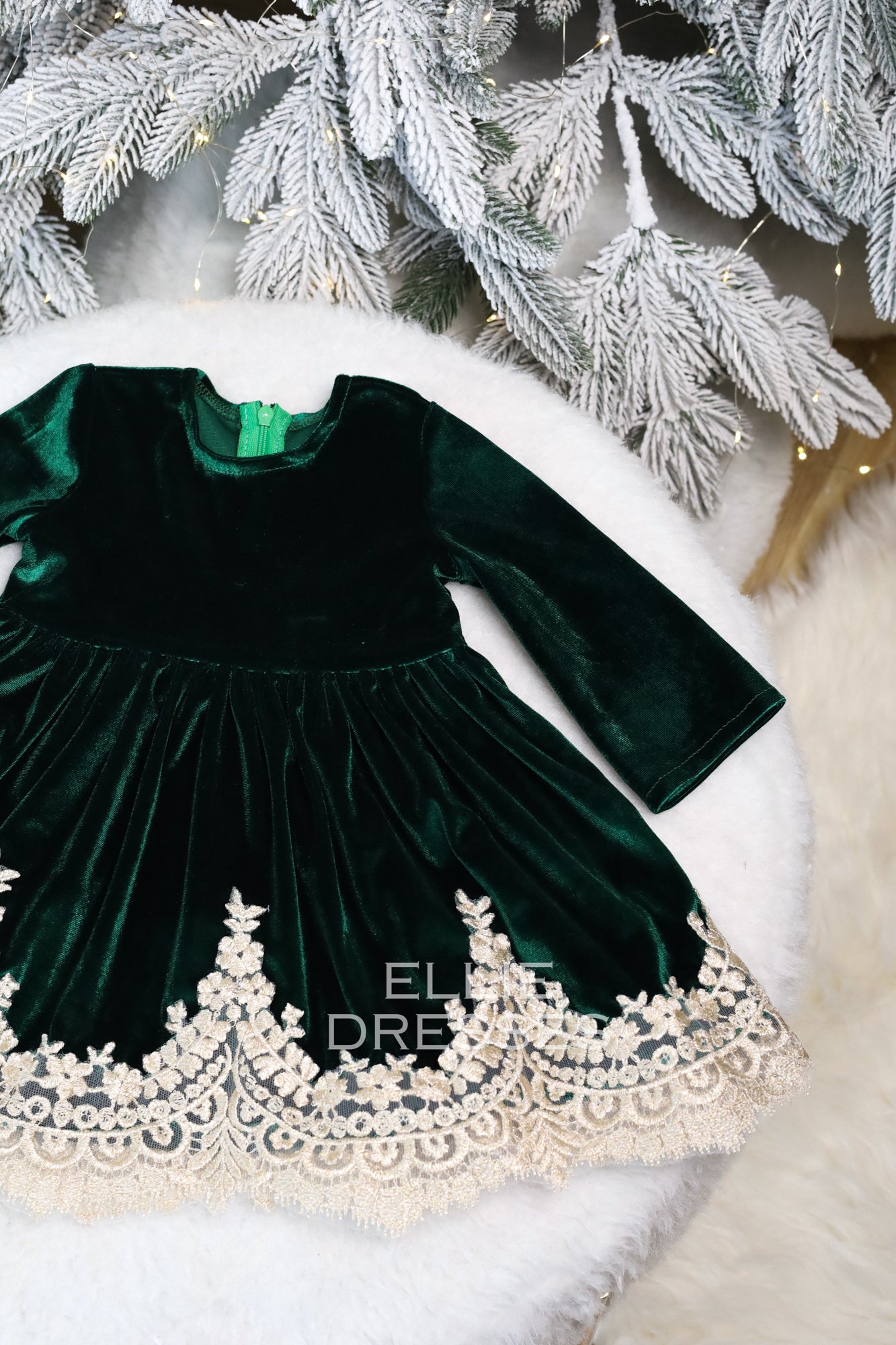 Gold & Green Christmas Gown Red / 9-12 months Gold & Green Christmas Gown Red / 9-12 months