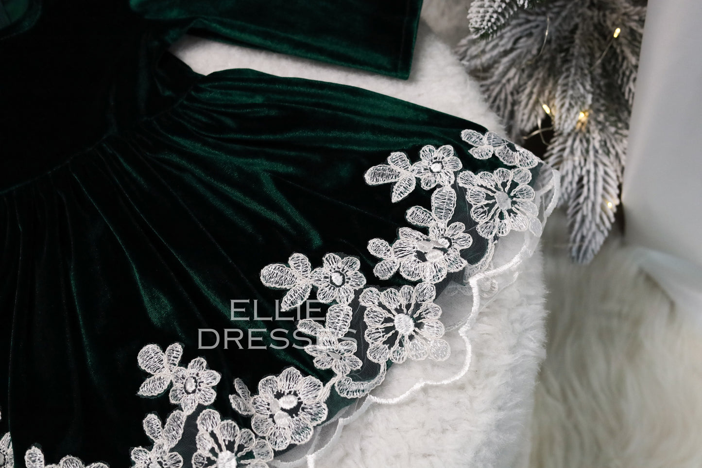Christmas Dress with Floral Lace