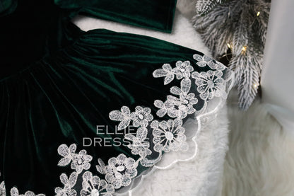 Christmas Dress with Floral Lace