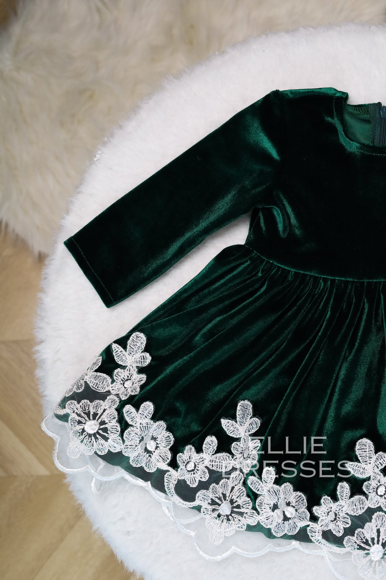 Christmas Dress with Floral Lace