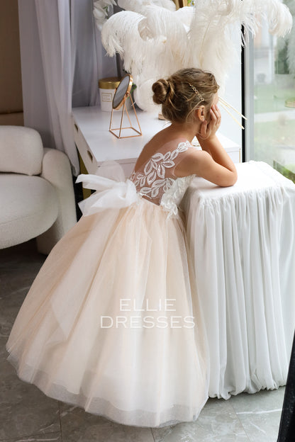Nude Dress with Sparkle Skirt