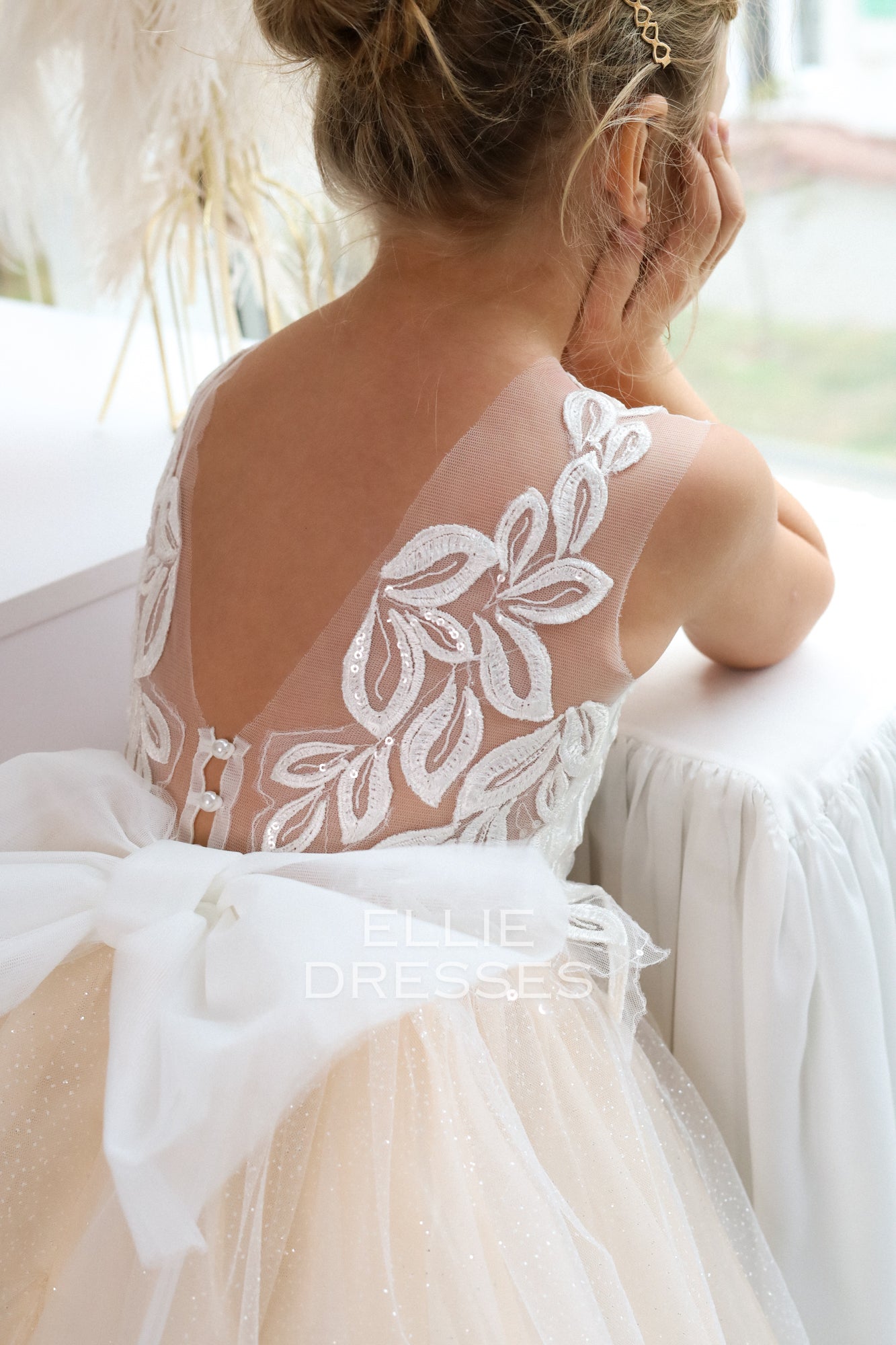Nude Dress with Sparkle Skirt