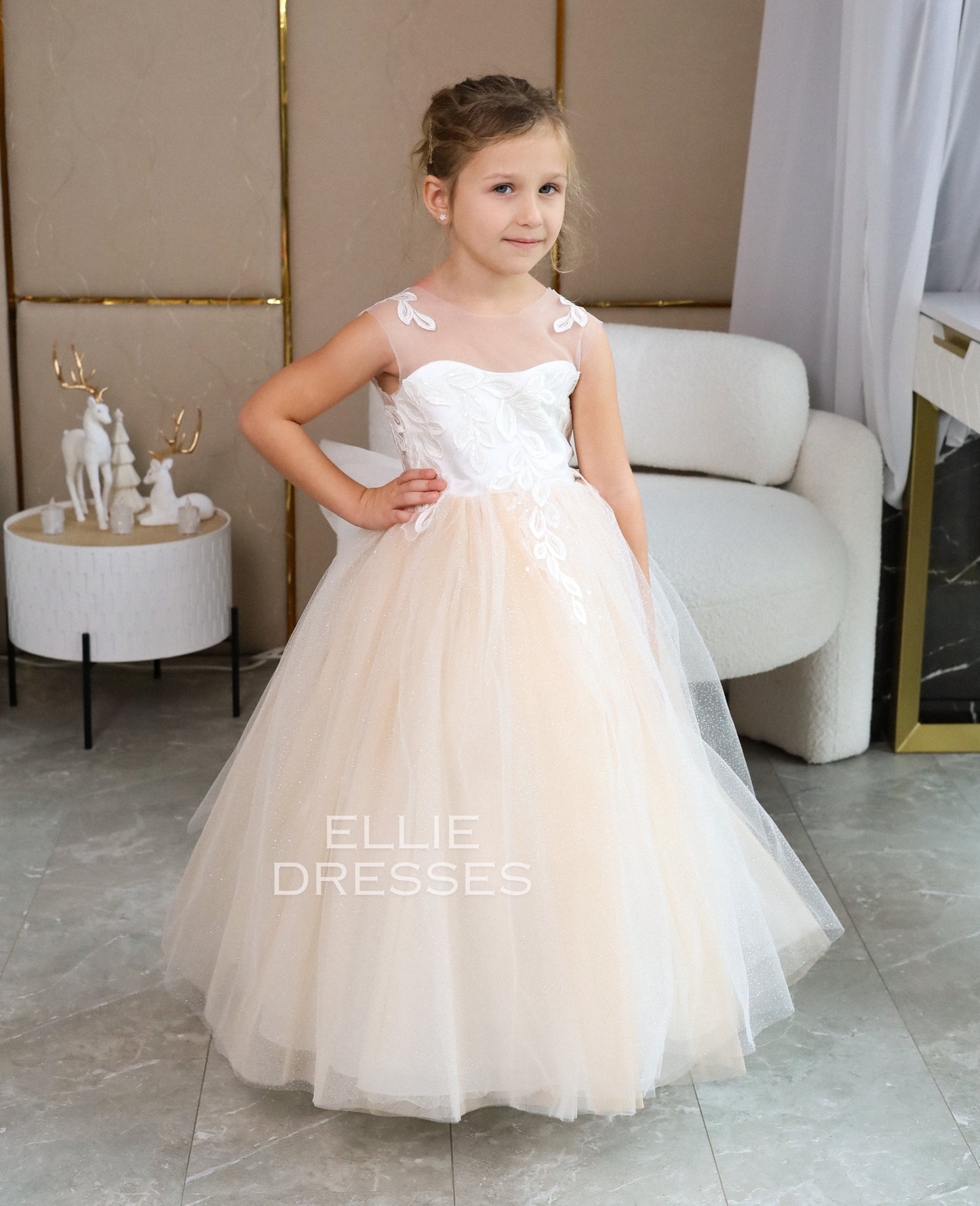Nude Dress with Sparkle Skirt