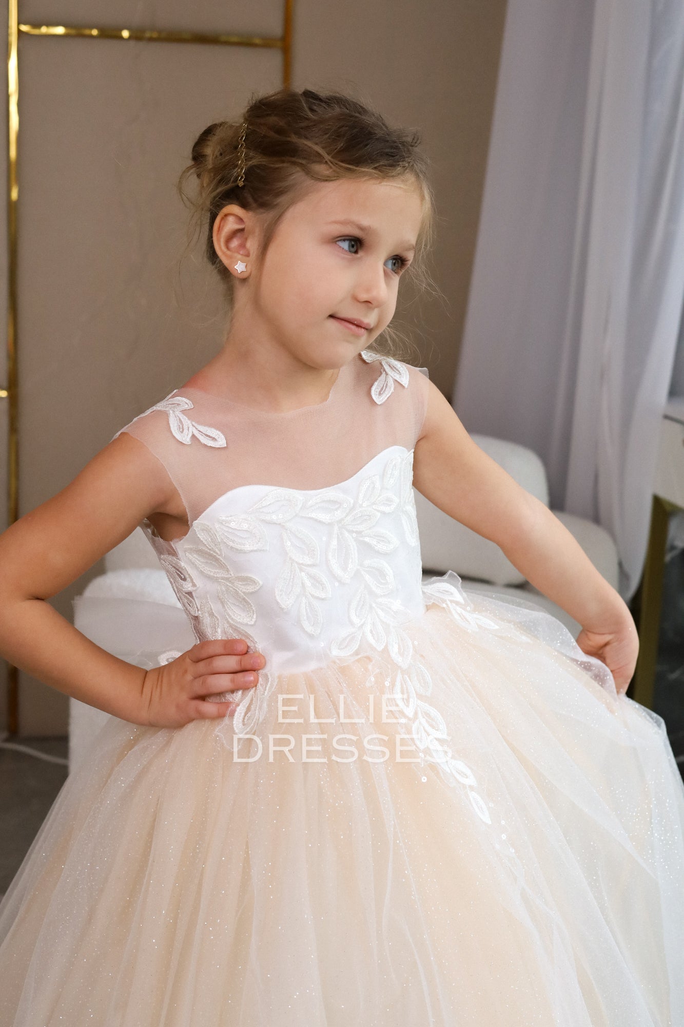 Nude Dress with Sparkle Skirt