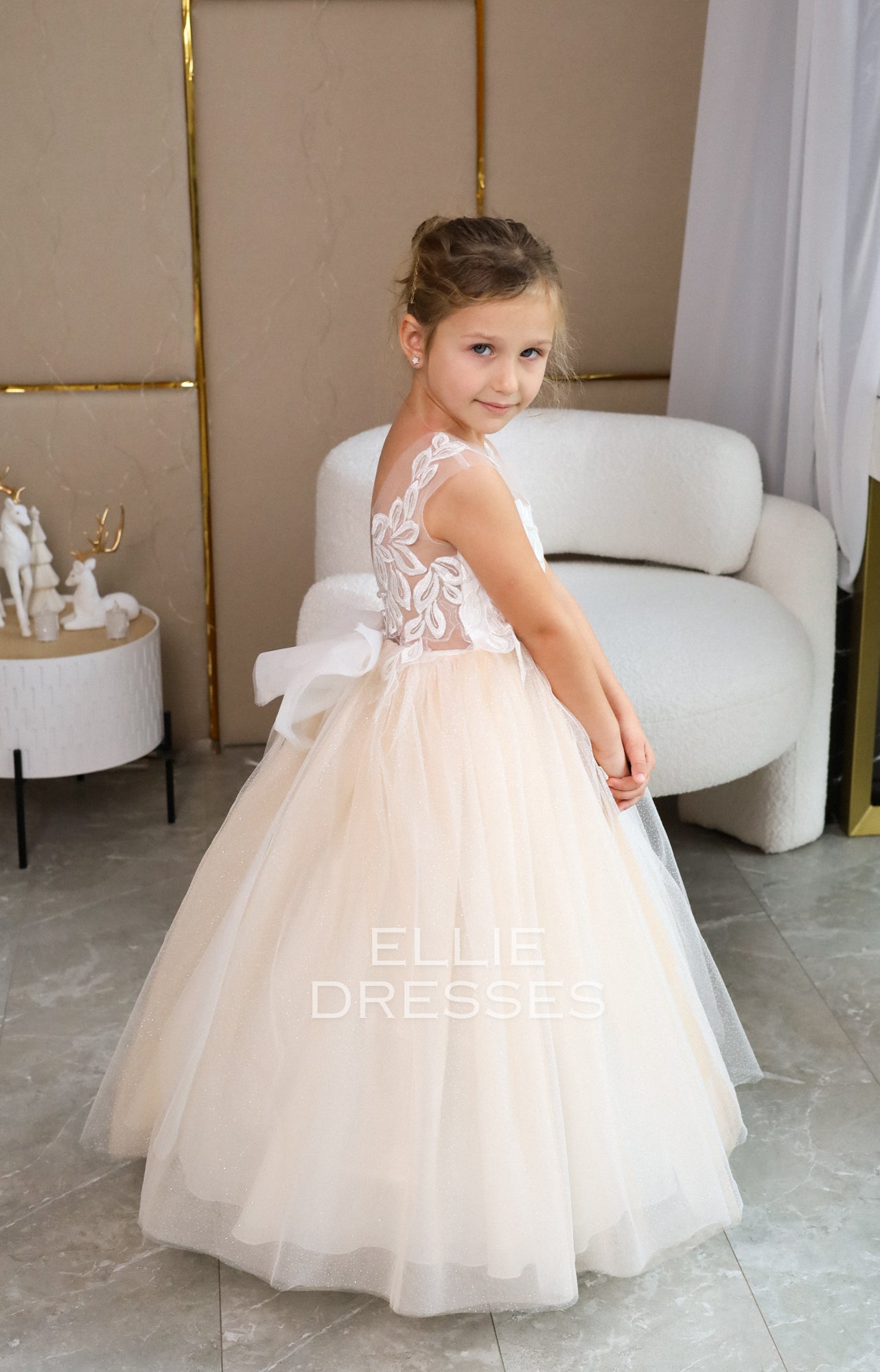 Nude Dress with Sparkle Skirt