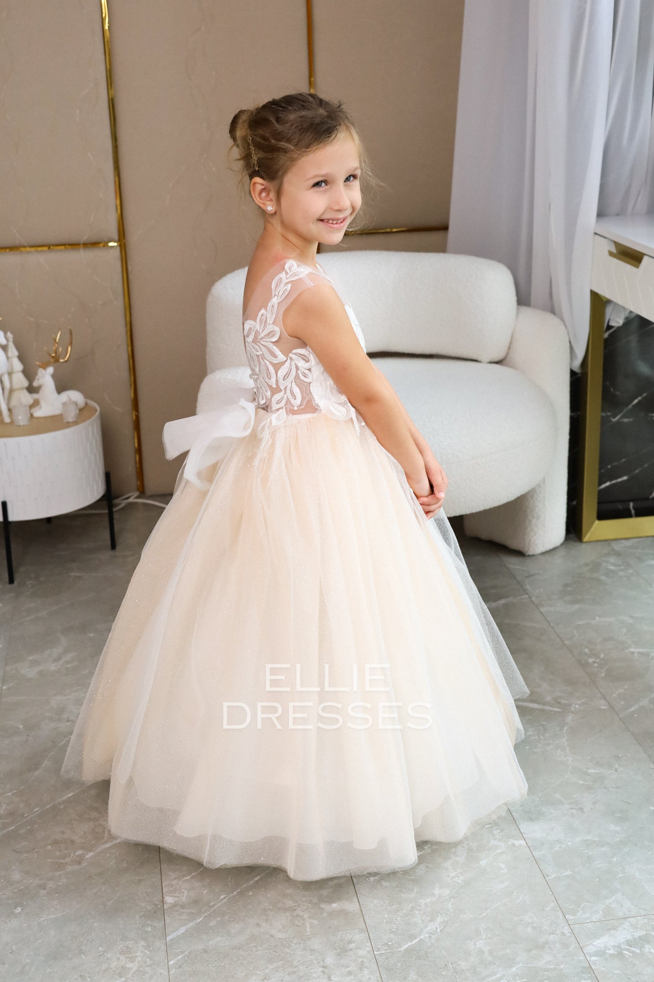 Nude Dress with Sparkle Skirt